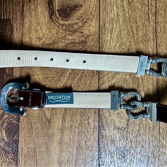 Brighton • 1996 • Medium • Brown Leather • Silver Metal Chain • Western • Belt - Picture 14 of 16
